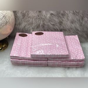 Lot of 7 pks Caspari Small Dots Luncheon Napkins PINK - 20 Per Package.